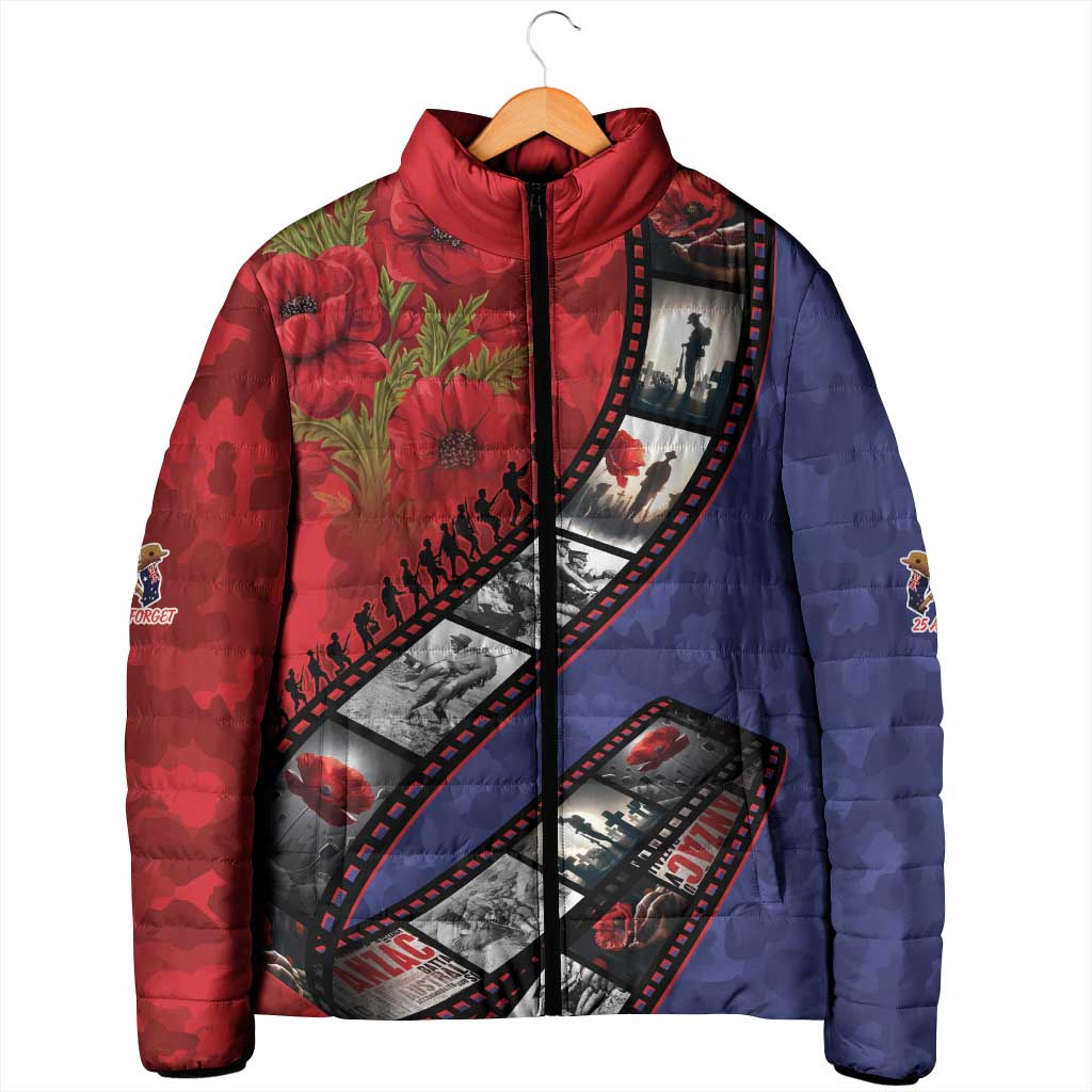 Personalised ANZAC Spirit 1915-2026 Filmstrip Tribute Padded Jacket Lest We Forget 25 April LT9 - Polynesian Pride