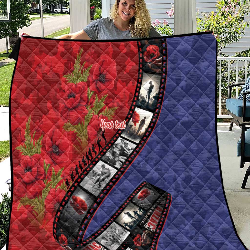 Personalised ANZAC Spirit 1915-2026 Filmstrip Tribute Quilt Lest We Forget 25 April LT9 Red - Polynesian Pride