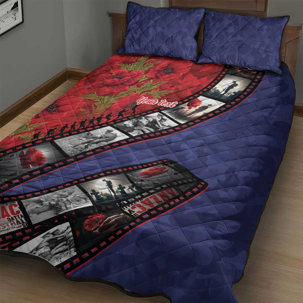 Personalised ANZAC Spirit 1915-2026 Filmstrip Tribute Quilt Bed Set Lest We Forget 25 April