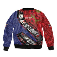 Personalised ANZAC Spirit 1915-2026 Filmstrip Tribute Sleeve Zip Bomber Jacket Lest We Forget 25 April