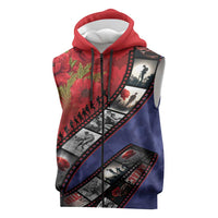 Personalised ANZAC Spirit 1915-2026 Filmstrip Tribute Sleeveless Zip Hoodie Lest We Forget 25 April