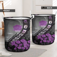 Personalised Remembering ANZAC Lest We Forget Laundry Basket Vintage Film Frame Memorial Purple Poppy LT9 - Polynesian Pride
