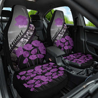 Personalised Remembering ANZAC Lest We Forget Car Seat Cover Vintage Film Frame Memorial Purple Poppy