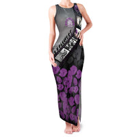 Personalised Remembering ANZAC Lest We Forget Family Matching Tank Maxi Dress and Hawaiian Shirt Vintage Film Frame Memorial Purple Poppy