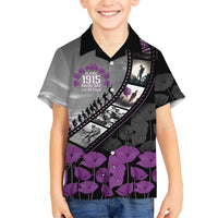Personalised Remembering ANZAC Lest We Forget Hawaiian Shirt Vintage Film Frame Memorial Purple Poppy LT9 - Polynesian Pride