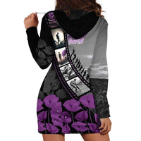 Personalised Remembering ANZAC Lest We Forget Hoodie Dress Vintage Film Frame Memorial Purple Poppy