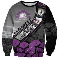 Personalised Remembering ANZAC Lest We Forget Sweatshirt Vintage Film Frame Memorial Purple Poppy
