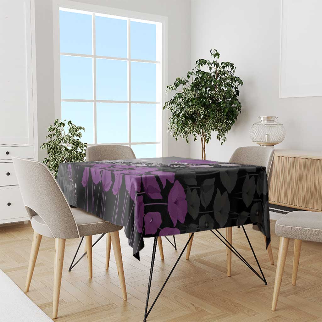 Personalised Remembering ANZAC Lest We Forget Tablecloth Vintage Film Frame Memorial Purple Poppy