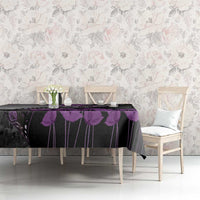 Personalised Remembering ANZAC Lest We Forget Tablecloth Vintage Film Frame Memorial Purple Poppy
