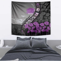 Personalised Remembering ANZAC Lest We Forget Tapestry Vintage Film Frame Memorial Purple Poppy LT9 - Polynesian Pride