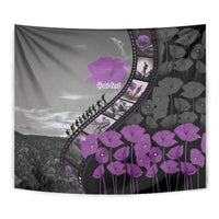 Personalised Remembering ANZAC Lest We Forget Tapestry Vintage Film Frame Memorial Purple Poppy LT9 - Polynesian Pride