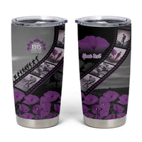 Personalised Remembering ANZAC Lest We Forget Tumbler Cup Vintage Film Frame Memorial Purple Poppy