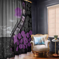 Personalised Remembering ANZAC Lest We Forget Window Curtain Vintage Film Frame Memorial Purple Poppy