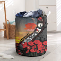 Personalised Remembering ANZAC Lest We Forget Laundry Basket Vintage Film Frame Memorial Red Poppy LT9 Red - Polynesian Pride