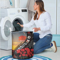 Personalised Remembering ANZAC Lest We Forget Laundry Basket Vintage Film Frame Memorial Red Poppy LT9 - Polynesian Pride