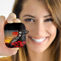 Personalised Remembering ANZAC Lest We Forget AirPods Case Vintage Film Frame Memorial Red Poppy LT9 - Polynesian Pride