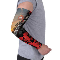 Personalised Remembering ANZAC Lest We Forget Arm Sleeves Vintage Film Frame Memorial Red Poppy LT9 - Polynesian Pride