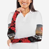 Personalised Remembering ANZAC Lest We Forget Arm Sleeves Vintage Film Frame Memorial Red Poppy LT9 - Polynesian Pride