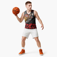 Personalised Remembering ANZAC Lest We Forget Basketball Jersey Vintage Film Frame Memorial Red Poppy