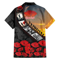 Personalised Remembering ANZAC Lest We Forget Family Matching Summer Maxi Dress and Hawaiian Shirt Vintage Film Frame Memorial Red Poppy
