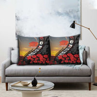 Personalised Remembering ANZAC Lest We Forget Pillow Cover Vintage Film Frame Memorial Red Poppy LT9 - Polynesian Pride