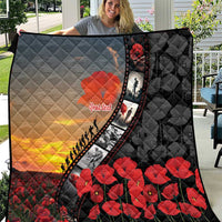 Personalised Remembering ANZAC Lest We Forget Quilt Vintage Film Frame Memorial Red Poppy LT9 Red - Polynesian Pride