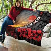 Personalised Remembering ANZAC Lest We Forget Quilt Vintage Film Frame Memorial Red Poppy LT9 - Polynesian Pride