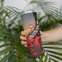 Personalised Remembering ANZAC Lest We Forget Skinny Tumbler Vintage Film Frame Memorial Red Poppy