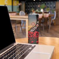 Personalised Remembering ANZAC Lest We Forget Skinny Tumbler Vintage Film Frame Memorial Red Poppy