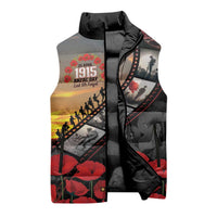 Personalised Remembering ANZAC Lest We Forget Sleeveless Puffer Jacket Vintage Film Frame Memorial Red Poppy LT9 - Polynesian Pride