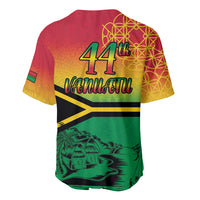 Hapi 44th Indipendens Dei Vanuatu Baseball Jersey Yumi 1980 with Vanuatuan Beach Landscape