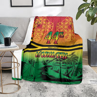 Hapi 44th Indipendens Dei Vanuatu Blanket Yumi 1980 with Vanuatuan Beach Landscape