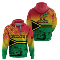 Hapi 44th Indipendens Dei Vanuatu Hoodie Yumi 1980 with Vanuatuan Beach Landscape LT9 - Polynesian Pride