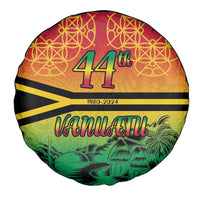 Hapi 44th Indipendens Dei Vanuatu Spare Tire Cover Yumi 1980 with Vanuatuan Beach Landscape