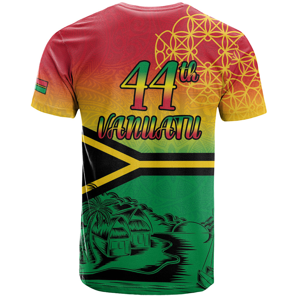 Hapi 44th Indipendens Dei Vanuatu T Shirt Yumi 1980 with Vanuatuan Beach Landscape LT9 - Polynesian Pride