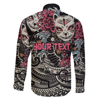 Personalized Japanese Kitsune Mask Family Matching Mermaid Dress and Hawaiian Shirt With Polynesian Arty Style