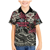 Personalized Japanese Kitsune Mask Family Matching Mermaid Dress and Hawaiian Shirt With Polynesian Arty Style
