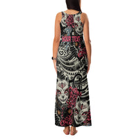Personalized Japanese Kitsune Mask Family Matching Tank Maxi Dress and Hawaiian Shirt With Polynesian Arty Style