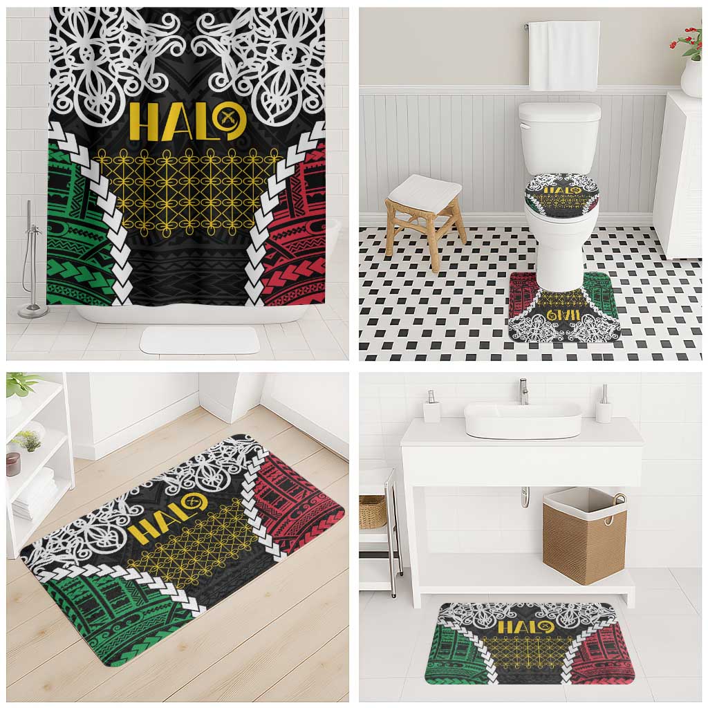 Halo Vanuatu Pride Bathroom Set Vanuatuan Sand Drawing Pattern - Polynesian Pride