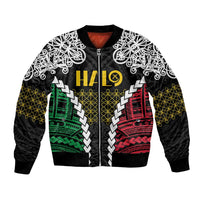 Halo Vanuatu Pride Bomber Jacket Vanuatuan Sand Drawing Pattern