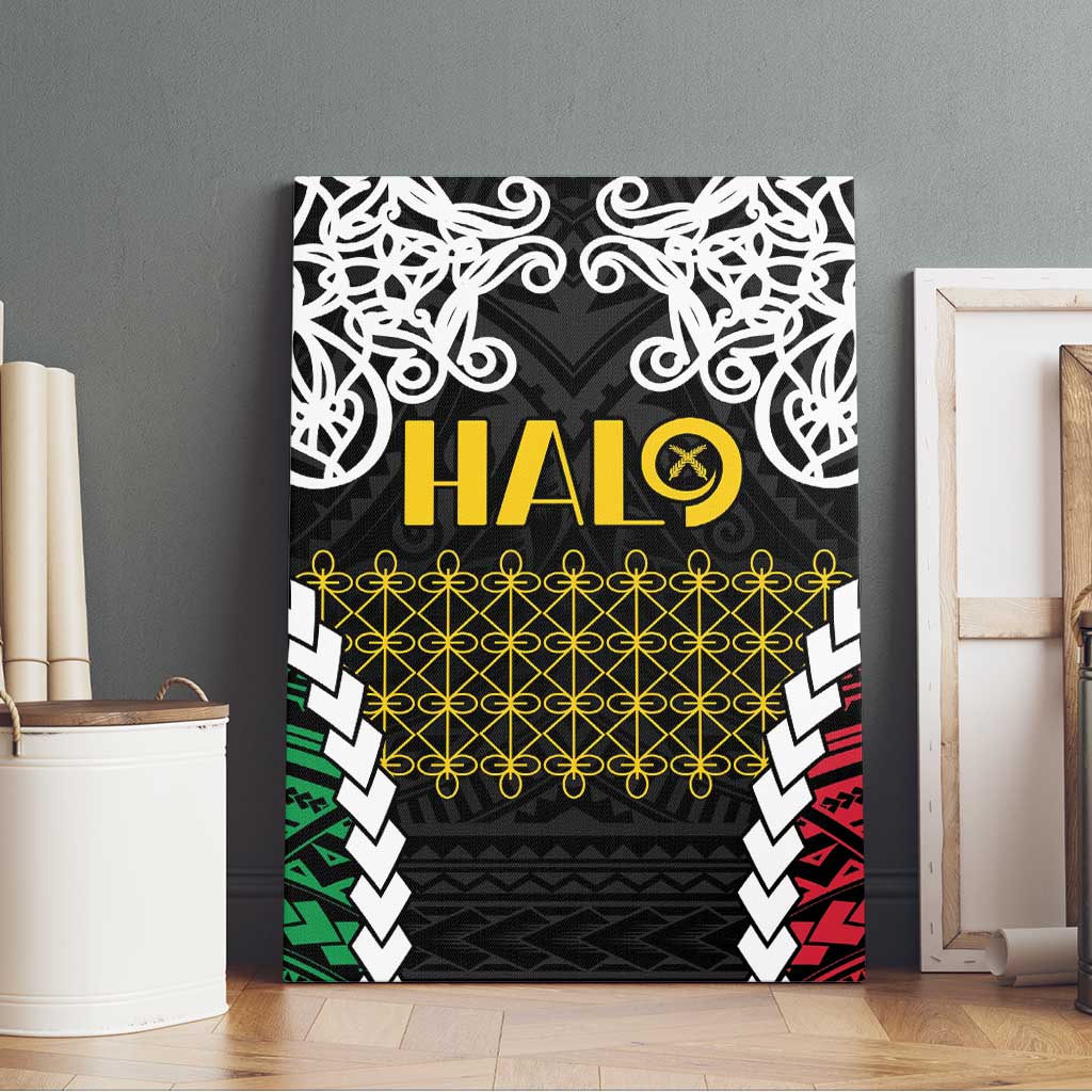 Halo Vanuatu Pride Canvas Wall Art Vanuatuan Sand Drawing Pattern