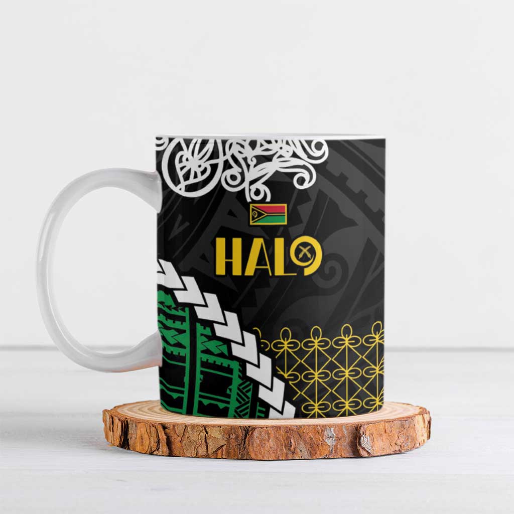 Halo Vanuatu Pride Ceramic Mug Vanuatuan Sand Drawing Pattern - Polynesian Pride