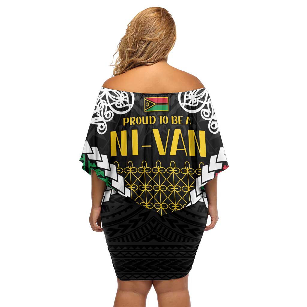Halo Vanuatu Pride Family Matching Off Shoulder Short Dress and Hawaiian Shirt Vanuatuan Sand Drawing Pattern LT9 - Polynesian Pride