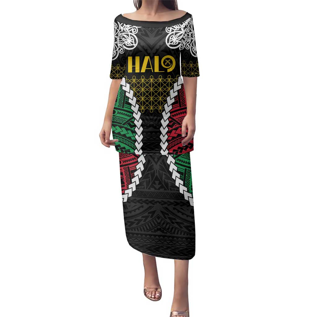 Halo Vanuatu Pride Family Matching Puletasi and Hawaiian Shirt Vanuatuan Sand Drawing Pattern