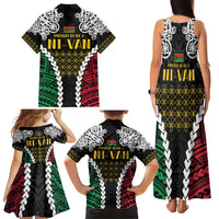 Halo Vanuatu Pride Family Matching Tank Maxi Dress and Hawaiian Shirt Vanuatuan Sand Drawing Pattern LT9 - Polynesian Pride