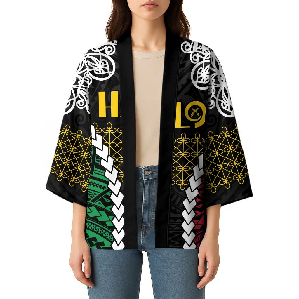 Halo Vanuatu Pride Kimono Vanuatuan Sand Drawing Pattern - Polynesian Pride