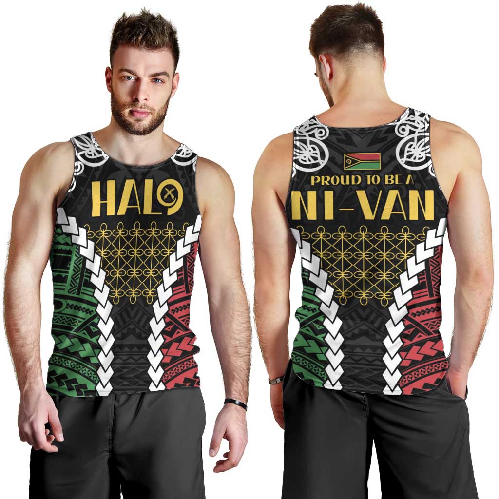 Halo Vanuatu Pride Men Tank Top Vanuatuan Sand Drawing Pattern