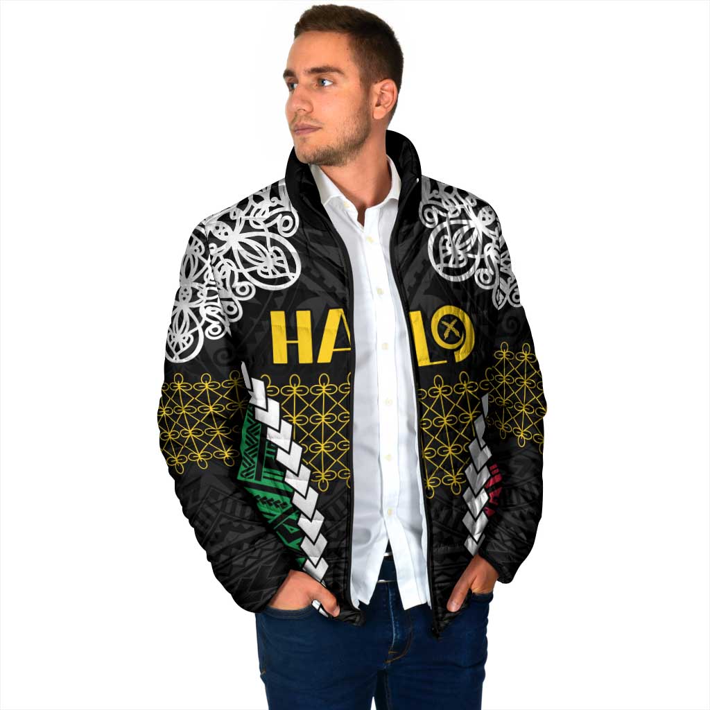 Halo Vanuatu Pride Padded Jacket Vanuatuan Sand Drawing Pattern - Polynesian Pride