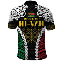 Halo Vanuatu Pride Polo Shirt Vanuatuan Sand Drawing Pattern