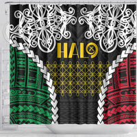 Halo Vanuatu Pride Shower Curtain Vanuatuan Sand Drawing Pattern